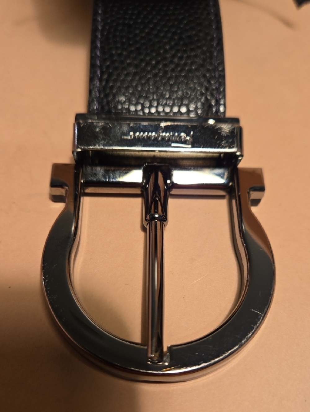 Authentic Men's SALVATORE FERRAGAMO Leather Belt BlackReversible - Picture 5 of 8